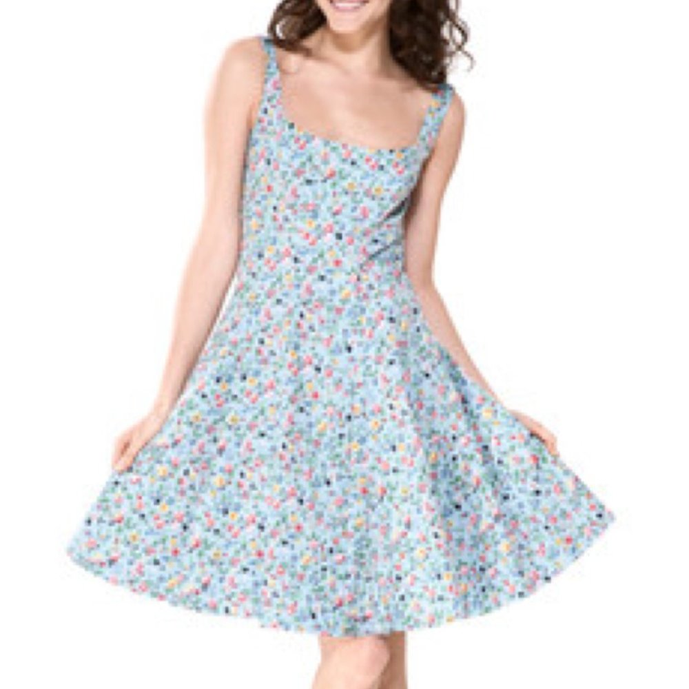 Betsey Johnson Garden Delight Blue Floral Dress 4